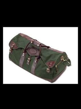 Vintage Orvis Canvas Leather Duffel Bag Battenkill Green Rare Plaid Interior